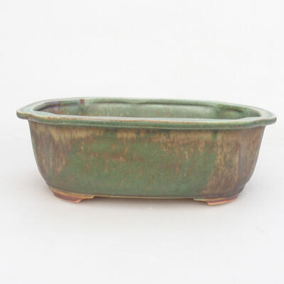 Ceramic bonsai bowl 21.5 x 16.5 x 7 cm, color green - 1