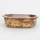 Ceramic bonsai bowl 23.5 x 20 x 7 cm, yellow-brown color - 1/3
