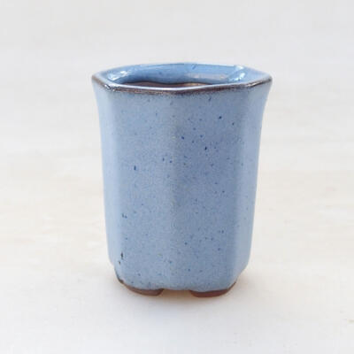 Ceramic bonsai bowl 3.5 x 3.5 x 5 cm, color blue - 1