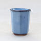 Ceramic bonsai bowl 3.5 x 3.5 x 5 cm, color blue - 1/3