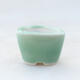 Ceramic bonsai bowl 4 x 3.5 x 3 cm, color green - 1/3