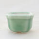 Ceramic bonsai bowl 4 x 4 x 3 cm, color green - 1/3