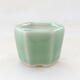 Ceramic bonsai bowl 4 x 4 x 3 cm, color green - 1/3