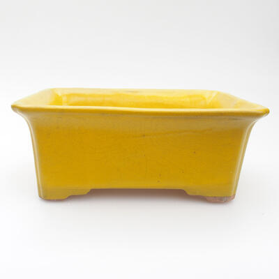 Ceramic bonsai bowl 17 x 14 x 7 cm, color yellow - 1