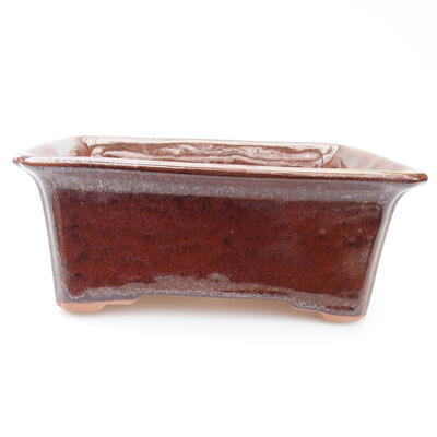 Ceramic bonsai bowl 17 x 14 x 7 cm, color brown - 1