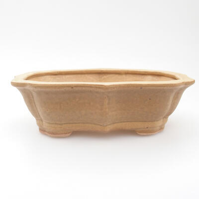 Ceramic bonsai bowl 14 x 10 x 4 cm, color beige - 1