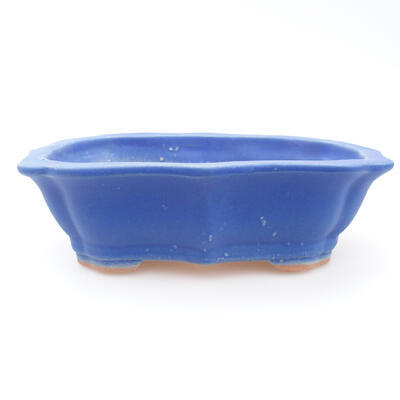 Ceramic bonsai bowl 14 x 10 x 4 cm, color blue - 1