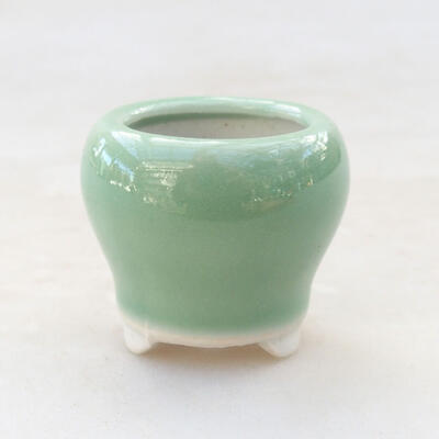 Ceramic bonsai bowl 3.5 x 3.5 x 3.5 cm, color green - 1