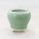 Ceramic bonsai bowl 3.5 x 3.5 x 3.5 cm, color green - 1/3
