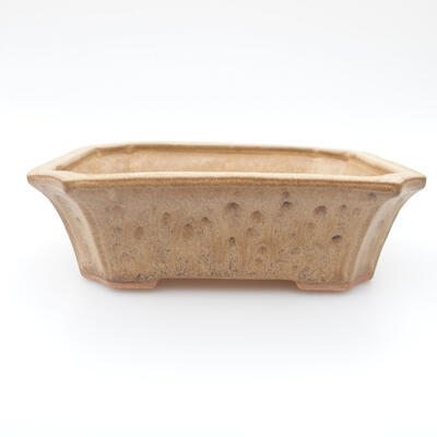 Ceramic bonsai bowl 12.5 x 10.5 x 4 cm, color brown - 1