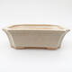 Ceramic bonsai bowl 12.5 x 10.5 x 4 cm, color beige - 1/3