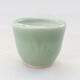Ceramic bonsai bowl 3.5 x 3.5 x 3 cm, color green - 1/3