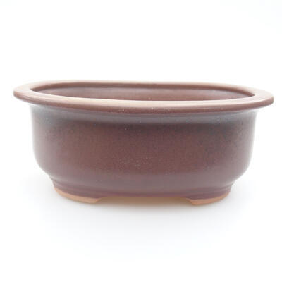 Ceramic bonsai bowl 14 x 11 x 5.5 cm, color brown - 1