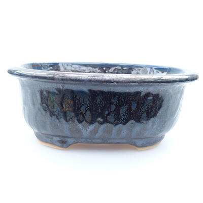 Ceramic bonsai bowl 14 x 11 x 5.5 cm, color blue - 1