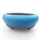 Ceramic bonsai bowl 13.5 x 13.5 x 6 cm, color blue - 1/3