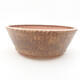 Ceramic bonsai bowl 17 x 17 x 6.5 cm, brown color - 1/3