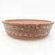 Ceramic bonsai bowl 20 x 20 x 5 cm, color brown - 1/3