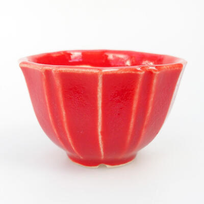 Ceramic bonsai bowl 5 x 5 x 3.5 cm, color red - 1