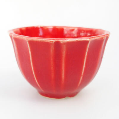 Ceramic bonsai bowl 5 x 5 x 3.5 cm, color red - 1