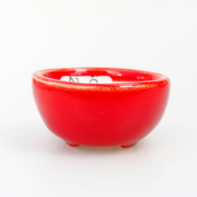 Ceramic bonsai bowl 4 x 4 x 2 cm, color red - 1