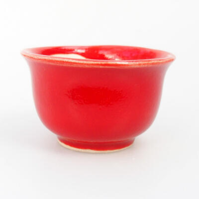 Ceramic bonsai bowl 4.5 x 4.5 x 3 cm, color red - 1