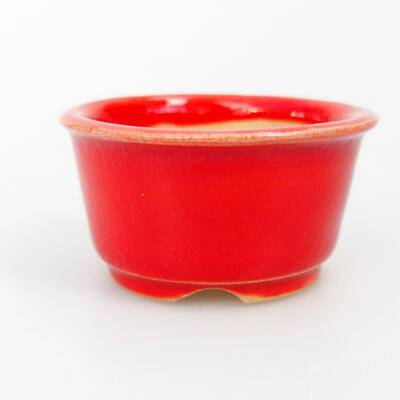 Ceramic bonsai bowl 4 x 4 x 2.5 cm, color red - 1