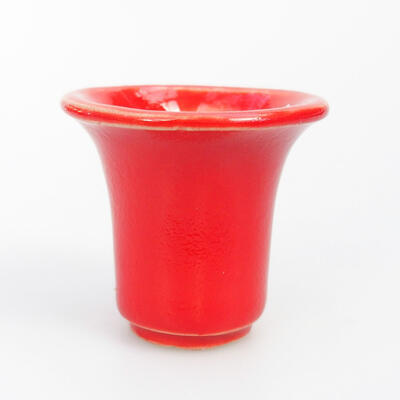 Ceramic bonsai bowl 4 x 4 x 4 cm, color red - 1