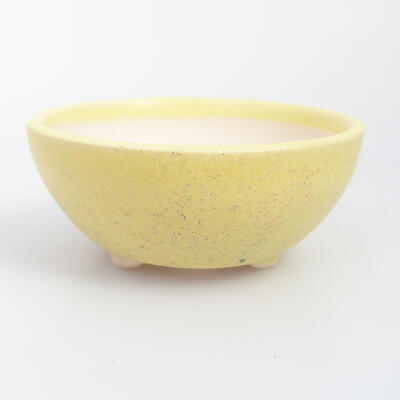 Ceramic bonsai bowl 6 x 6 x 3 cm, color yellow - 1