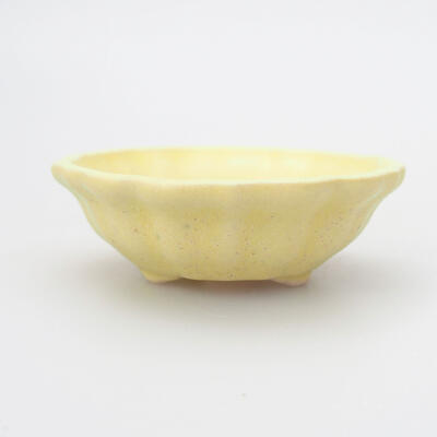 Ceramic bonsai bowl 5 x 5 x 2 cm, color yellow - 1