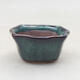 Ceramic bonsai bowl 3.5 x 3.5 x 2 cm, color green - 1/3