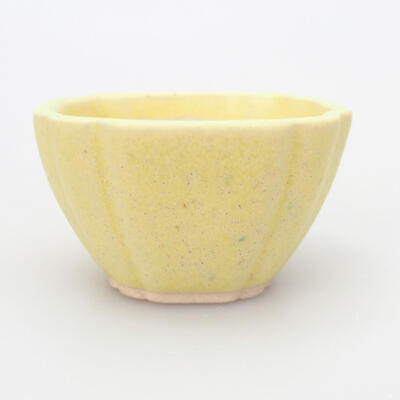 Ceramic bonsai bowl 4.5 x 4.5 x 3 cm, color yellow - 1