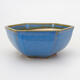 Ceramic bonsai bowl 7 x 6 x 3 cm, color blue - 1/3
