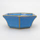 Ceramic bonsai bowl 5.5 x 5 x 2.5 cm, color blue - 1/3