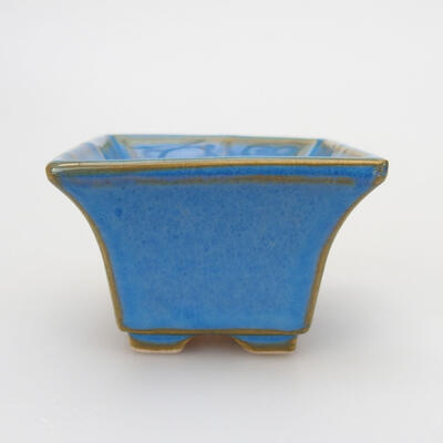 Ceramic bonsai bowl 5.5 x 5.5 x 4 cm, color blue - 1
