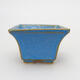 Ceramic bonsai bowl 5.5 x 5.5 x 4 cm, color blue - 1/3
