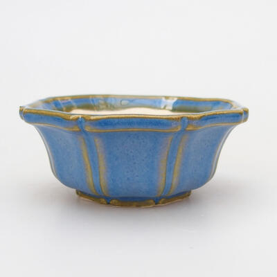 Ceramic bonsai bowl 6 x 6 x 2.5 cm, color blue - 1