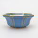 Ceramic bonsai bowl 6 x 6 x 2.5 cm, color blue - 1/3