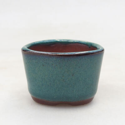 Ceramic bonsai bowl 4 x 3.5 x 3 cm, color green - 1