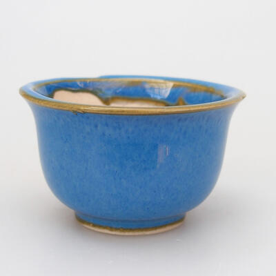 Ceramic bonsai bowl 4.5 x 4.5 x 3 cm, color blue - 1