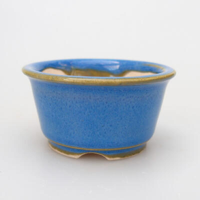 Ceramic bonsai bowl 4 x 4 x 2.5 cm, color blue - 1