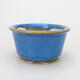 Ceramic bonsai bowl 4 x 4 x 2.5 cm, color blue - 1/3