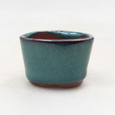 Ceramic bonsai bowl 4 x 3.5 x 3 cm, color green - 1
