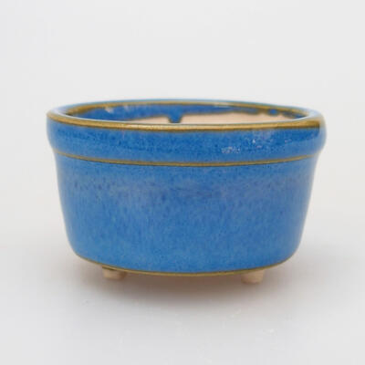 Ceramic bonsai bowl 3.5 x 3.5 x 2.5 cm, color blue - 1
