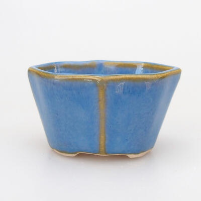Ceramic bonsai bowl 4.5 x 3 x 3 cm, color blue - 1