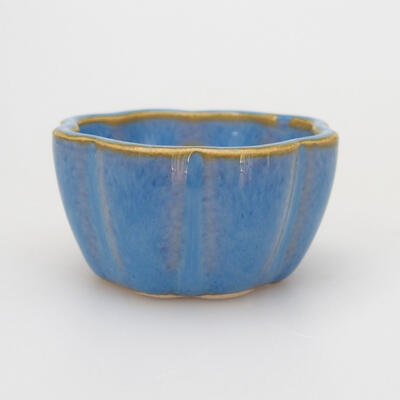 Ceramic bonsai bowl 4 x 4 x 2 cm, color blue - 1