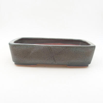 Ceramic bonsai bowl 25 x 19.5 x 6.5 cm, gray color - 1