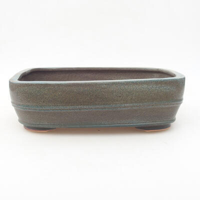 Ceramic bonsai bowl 24 x 19 x 7 cm, gray color - 1
