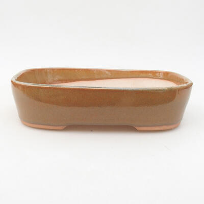 Ceramic bonsai bowl 23 x 17.5 x 5 cm, brown color - 1