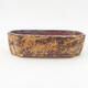 Ceramic bonsai bowl 17.5 x 13.5 x 5 cm, color brown-yellow - 1/3