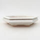 Ceramic bonsai bowl 18 x 16 x 3.5 cm, white color - 1/3